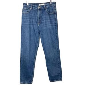 Zara High Rise Blue Jeans Sz 8 Modern Med Wash Denim